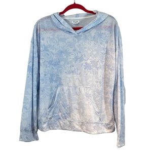 Splendid Floral Light Blue Hoodie Size L